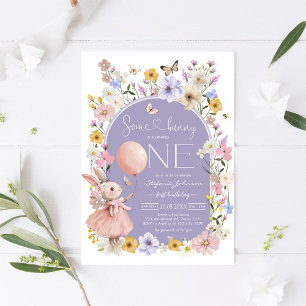 Sommige Bunny is EEN Meisje Verjaardagsuitnodiging Kaart