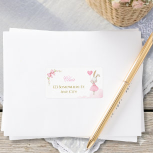 Sommige Bunny is Eén Roze Coquette Balelina Adres Etiket