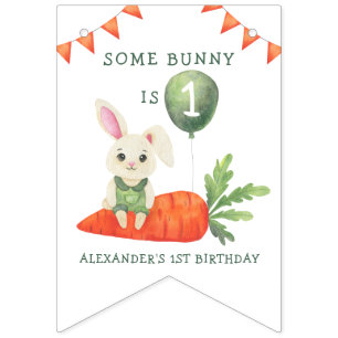 Sommige Bunny is één verjaardag Vlaggetjes