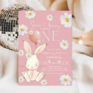 Sommige Bunny Kleine Bunny Eerste 1e Verjaardag Kaart