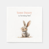 Sommige Bunny Schattige Kids Verjaardag Servet (Voorkant)