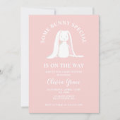 Sommige Bunny Special Pink Gingham Baby shower Kaart (Voorkant)