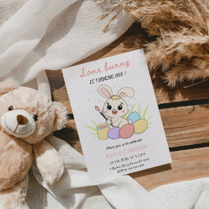 Sommige Bunny wordt EEN Girl 1e Verjaardagsfeestje Kaart