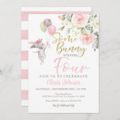 Sommige Bunny wordt VIER Uitnodiging (Voorkant / Achterkant)