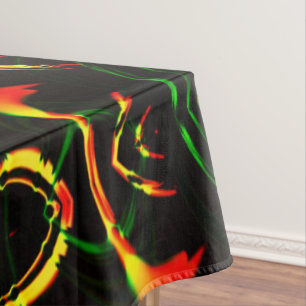 Sommige grasbladeren, brandkleuren in "bloempitten tafelkleed