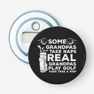 Sommige grootvaders nemen dutjes echt spelen golf button flesopener