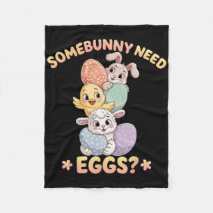 Sommige konijn heeft eieren nodig Funny Chicken Pa Fleece Deken