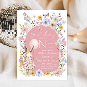 Sommige konijn is EEN Eerste 1e verjaardagsuitnodi Kaart