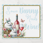 Sommige konijnen hebben wijn nodig sparkling wijnetiket (Enkel label)