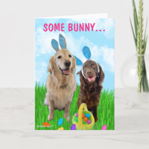 Sommige konijntjes houden van je hond Pasen gevouw Bedankkaart