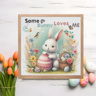 Sommige konijntjes houden van mij Bloemen Paaseier Perfect Poster
