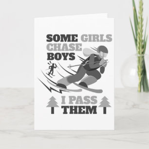 Sommige Meisjes Jagen Jongens I P Ze Grappige Ski Kaart