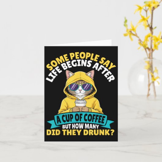 Sommige Mensen Zeggen Dat Het Leven Begint Na Een Kaart (Gele Bloem)