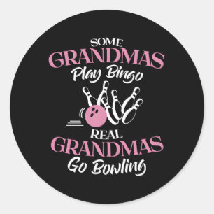 Sommige oma's spelen bingo Real Grandmas gaan Bowl Ronde Sticker