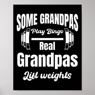 Sommige opa's spelen bingo Echte opa's heffen gewi Poster