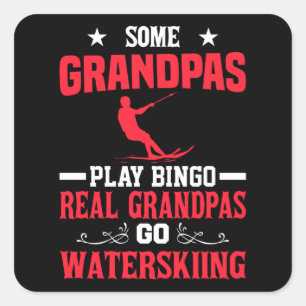 Sommige opa's spelen Bingo Real Grandpas Go Waters Vierkante Sticker