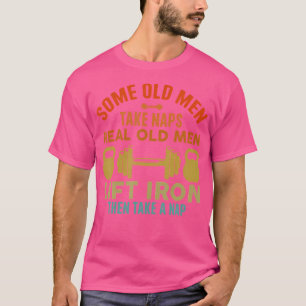 Sommige oude Mannen nemen kranen van echte oude Ma T-shirt