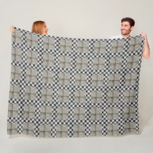 Sommige tartan van grijze onregelmatige schaken fleece deken