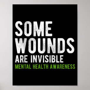 Sommige wonden zijn onzichtbaar Mentale Gezondheid Poster