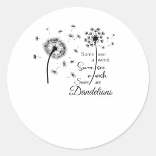Sommigen zien een wens, sommigen zien andelions ronde sticker