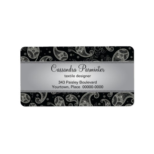 Somptueux Étiquettes de adresse de Paisley (Devant)