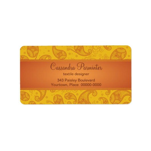 Somptueux Étiquettes de adresse de Paisley (Devant)