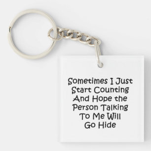 Soms begin ik gewoon tellen sleutelhanger