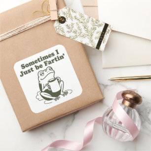 Soms ben ik gewoon een grappige kikker die ontspoo vierkante sticker