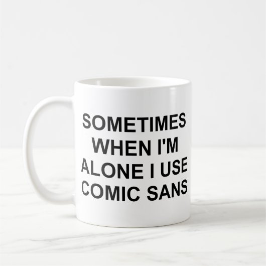 Soms Comic Sans Koffiemok (Links)