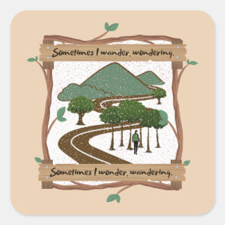 Soms dwaal ik vierkante sticker