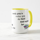 Soms God - 15 oz. Ringer combo mok (Voorkant rechts)