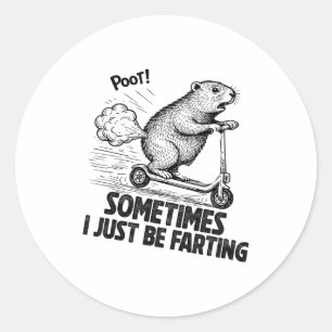 Soms heb ik gewoon een pijnlijke buik van de schet ronde sticker