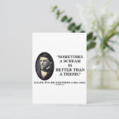 Soms is een scream beter dan een Thesis Emerson Briefkaart (Staand voorkant)
