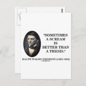Soms is een scream beter dan een Thesis Emerson Briefkaart (Voorkant / Achterkant)