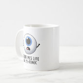 Soms is het leven oog-ronisch grappig oog woordspe koffiemok (Voorkant links)