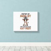 Soms krijg ik een moo-dy hooi-boze Koe Canvas Afdruk (Insitu (Houten vloer))