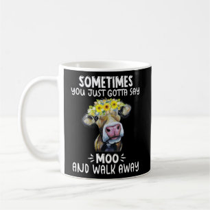 Soms moet je gewoon Moo zeggen en weglopen Koe Koffiemok