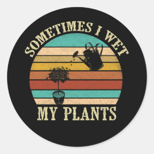 Soms nat ik mijn Planten tuinbouw Ronde Sticker