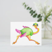 Soms Ostrich Briefkaart (Staand voorkant)