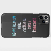 Soms praat ik met mezelf en dan lachen we allebei iPhone hoesje (Achterkant horizontaal)