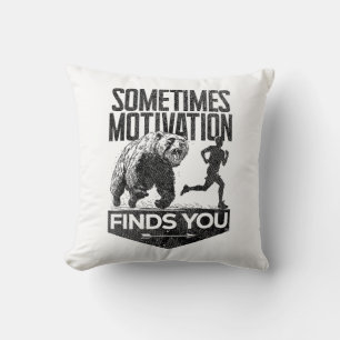 Soms vindt Motivation je grappig hardloopmotief Kussen