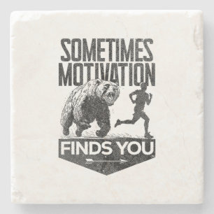 Soms vindt Motivation je grappig hardloopmotief Stenen Onderzetter