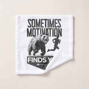 Soms vindt Motivation je grappig hardloopmotief Washandje
