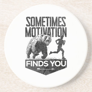 Soms vindt Motivation je grappig hardloopmotief Zandsteen Onderzetter