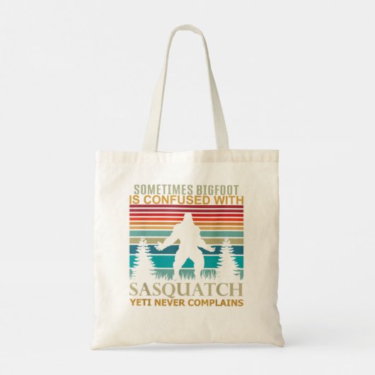 Soms wordt Bigfoot verward met Sasquatch Yeti Tote Bag (Achterkant)