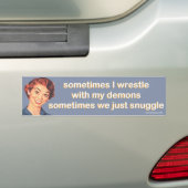 Soms worstel ik met mijn demonen... bumpersticker (Op auto)
