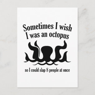 Soms wou ik dat ik een octopus was briefkaart