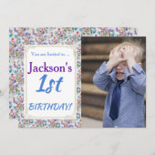 SON 1ER ANNIVERSAIRE INVITATION (Devant / Derrière)