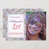 SON 1ER ANNIVERSAIRE INVITATION (Devant / Derrière)