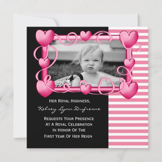 Son Altesse Royale avec photo Invitation d'anniver (Devant)